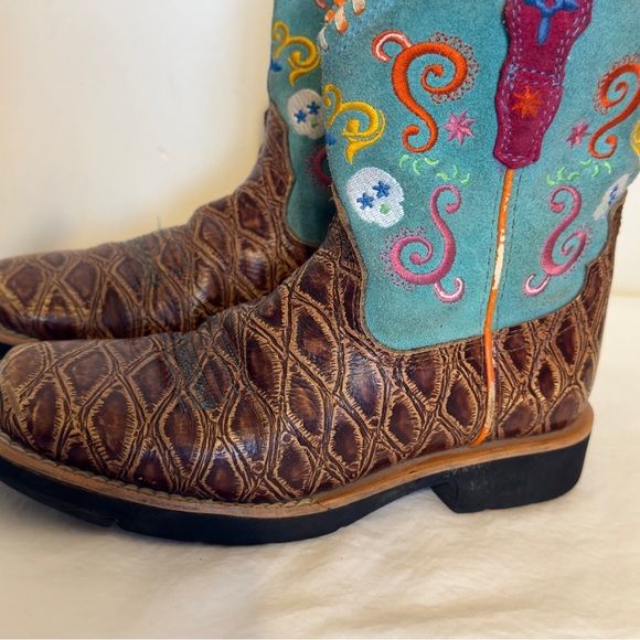 Ariat Tombstone Cowboy Boots Girls Size 12 Brown Turquoise
Western Style - Picture 3 of 12